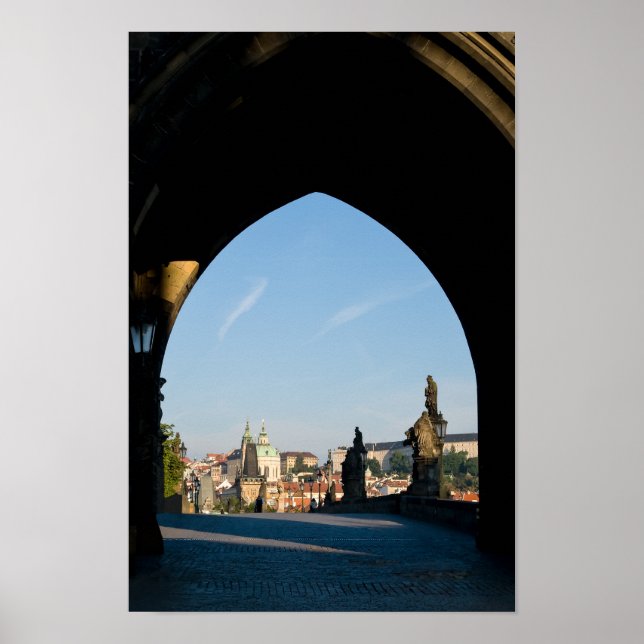 Póster Vista del puente Charles en Praga (Frente)