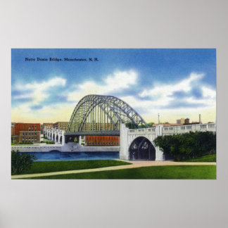 Póster Vista del puente de Notre Dame