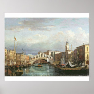 Póster Vista del puente de Rialto en Venecia