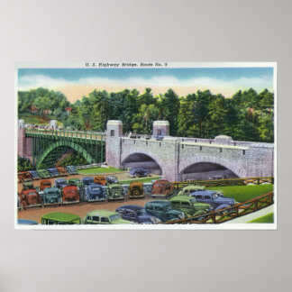Póster Vista del puente Hwy Route 9 de Estados Unidos