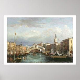 Póster Vista del puente Rialto en Venecia