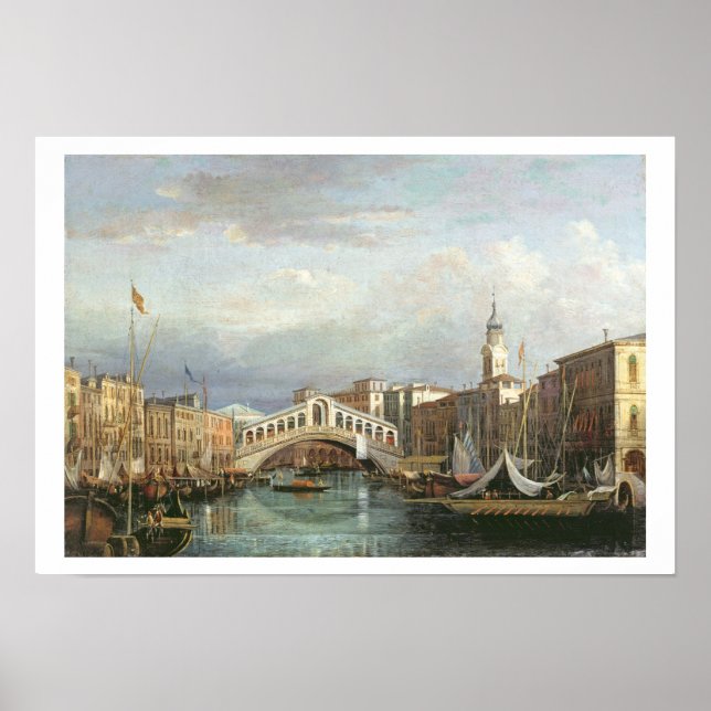 Póster Vista del puente Rialto en Venecia (Frente)