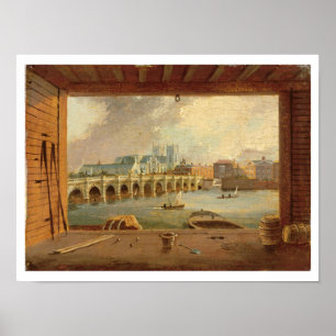 Póster Vista del puente Westminster (petróleo en el panel