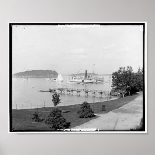 Póster Vista del puerto Bar, Maine, Vieja c1901