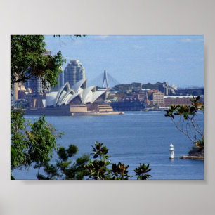 Póster Vista del puerto de Sydney