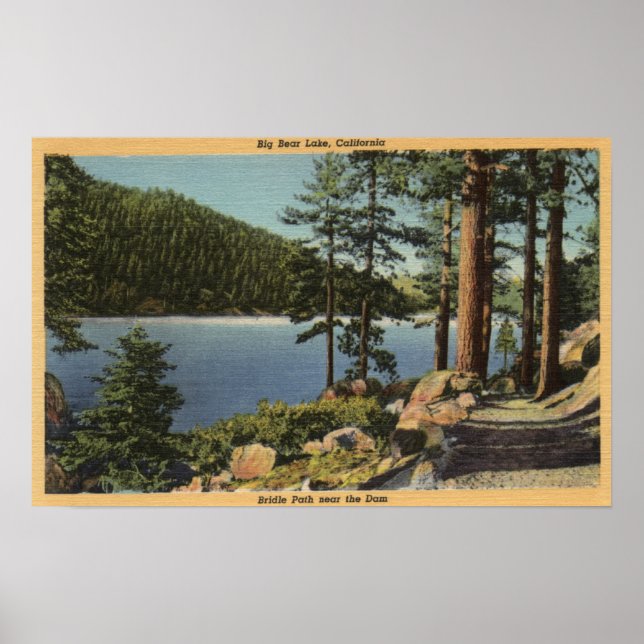Póster Vista del sendero de Bridle cerca de la represa (Frente)
