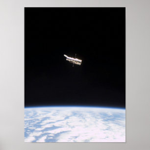 Póster Vista del telescopio espacial Hubble de Columbia
