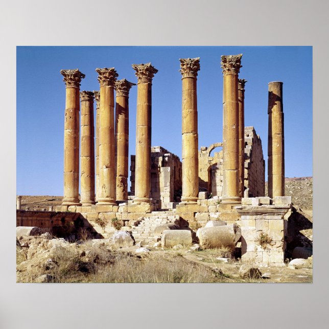 Póster Vista del Templo de Artemis, construido c.386 AD (Frente)