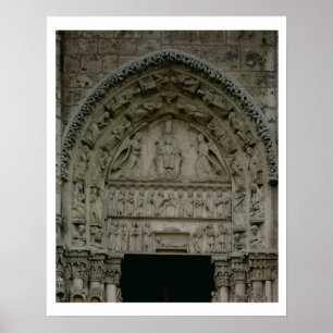 Póster Vista del tímpano que representa Madonna y la ji