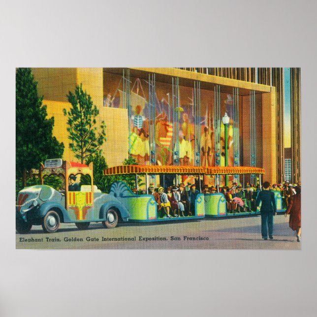 Póster Vista del tren Elefante (Frente)