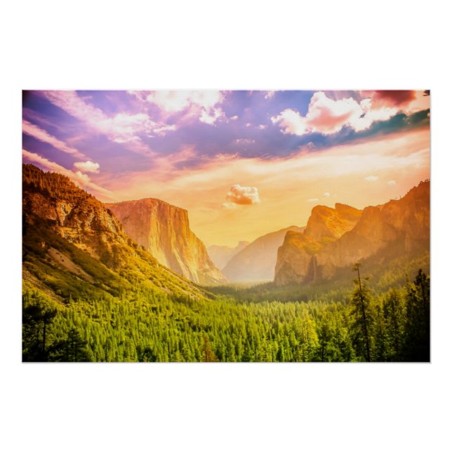 Póster Vista del Túnel del Parque Nacional Yosemite (Anverso)