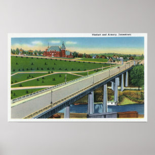 Póster Vista del viaducto y del exterior del arsenal