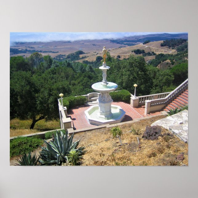 Póster Vista desde el Castillo del Corazón, San Simeon, C (Frente)