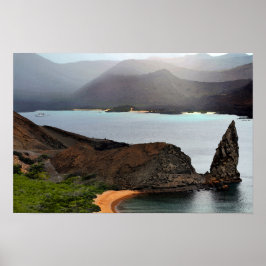 Póster Vista desde el pico Bartolomé en las Islas Galápag