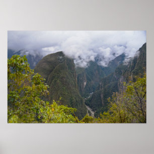 Póster Vista desde el tren hacia Machu Picchu, Perú