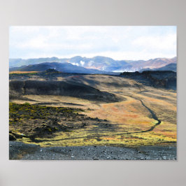 Póster Vista desde el volcán Hverfjall, Islandia