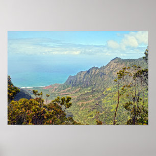 Póster Vista desde Kalalau Lookout, Kauai, Hawái