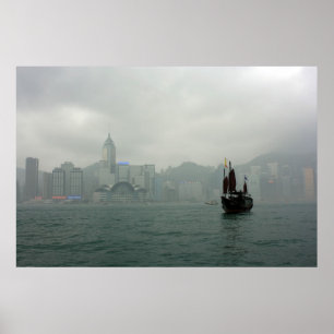 Póster Vista desde Kowloon hacia Wan Chai, Hong Kong