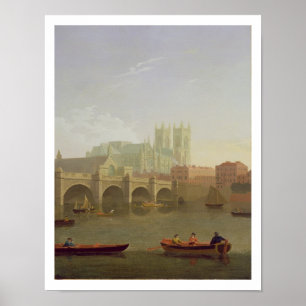 Póster Vista desde la abadía Westminster y el puente West