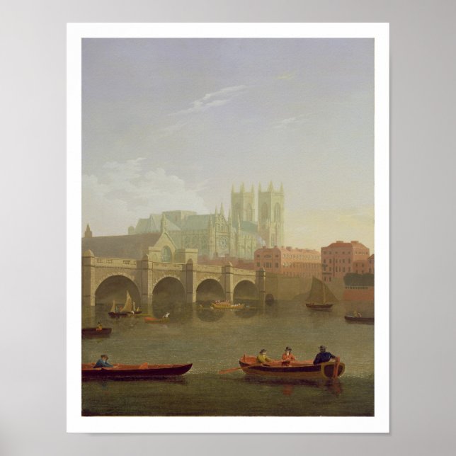 Póster Vista desde la abadía Westminster y el puente West (Frente)