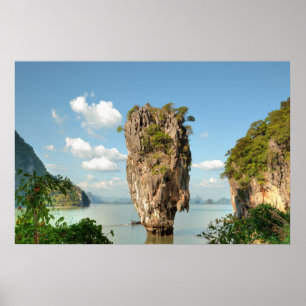 Póster Vista desde la colina de la isla de Ko Tapu en Tai