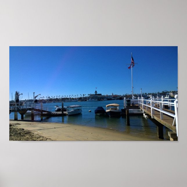 Póster Vista desde la isla de Balboa, Newport Beach, Cali (Frente)