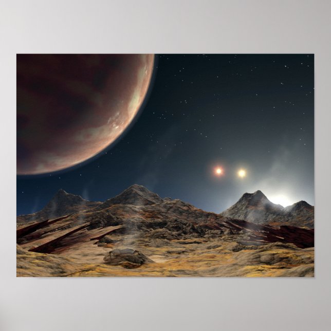 Póster Vista desde una hipotética luna en órbita (Frente)