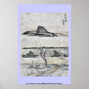 Póster Vista distante verdadera de la montaña Ukiyo-e de