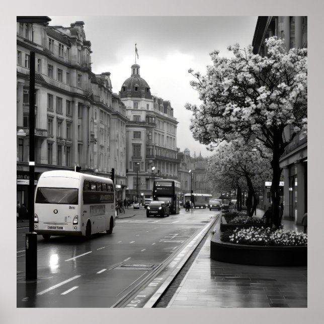 Póster Vista elegante de la calle (Frente)