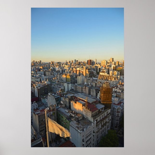 Póster Vista elevada sobre el barrio de Balvanera (Frente)