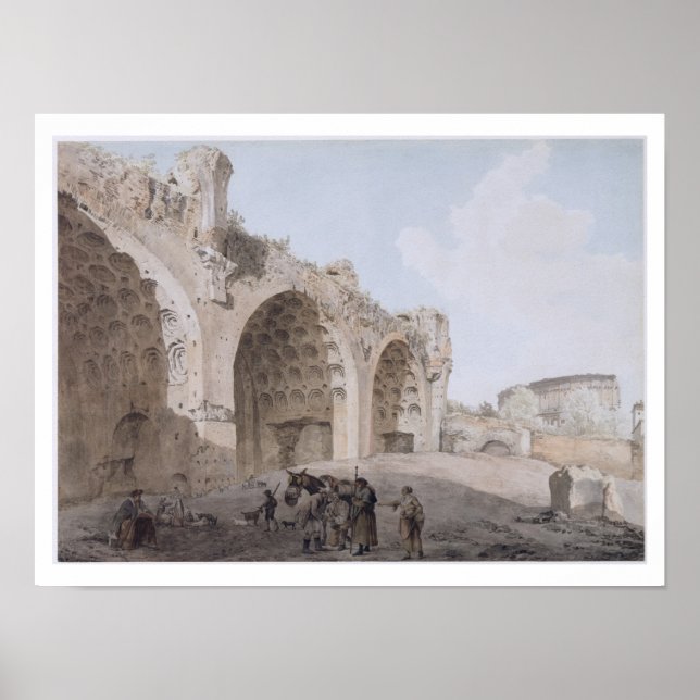 Póster Vista en el Foro Romano (El Templo de la Paz) 1779 (Frente)