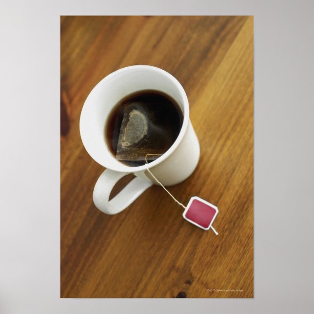 Póster Vista en gran angular de una taza de té (Frente)