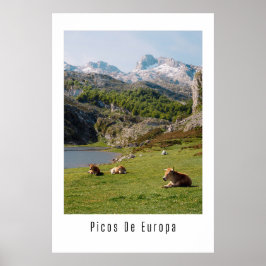 Póster Vista en Picos de Europa, Lagos de Covadonga