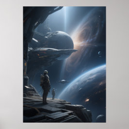 Póster Vista épica del paseo espacial de la galaxia desde
