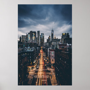 PÓSTER VISTA ESCENARIA DE LA CIUDAD DE SKYLINE DESDE EL P
