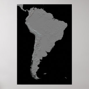 Póster Vista estereoscópica de Sudamérica