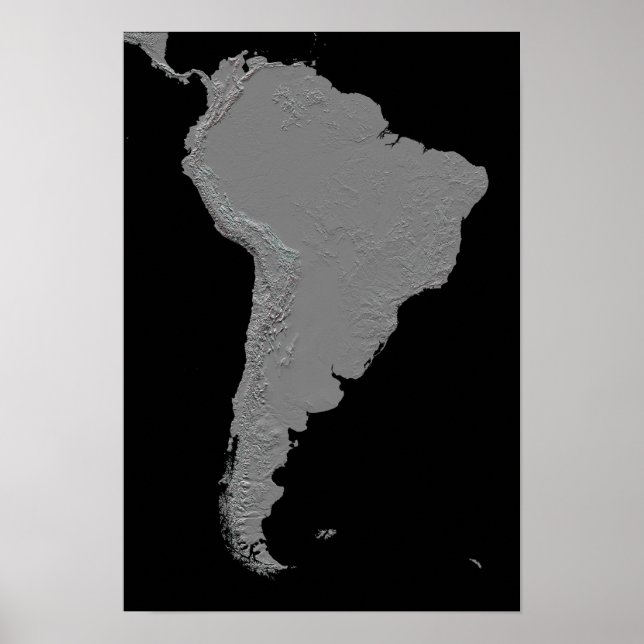 Póster Vista estereoscópica de Sudamérica (Frente)