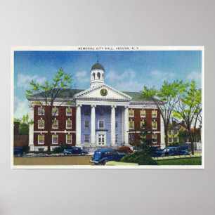 Póster Vista exterior ayuntamiento conmemorativo