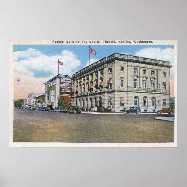 Póster Vista exterior de Bldg Federal, Teatro Capitol (Frente)