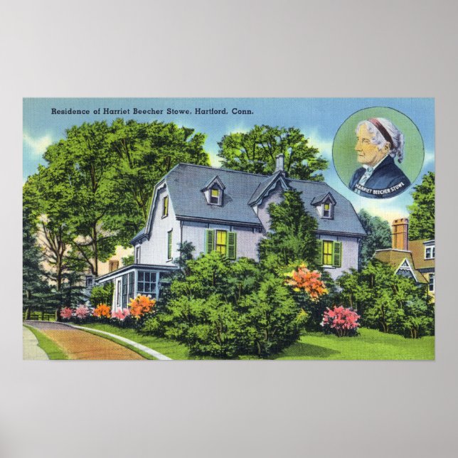 Póster Vista exterior de Harriet Beecher Stowe (Frente)