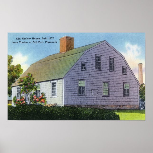 Póster Vista exterior de la antigua casa Harlow (Frente)
