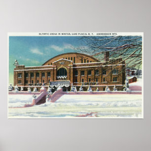 Póster Vista exterior de la arena olímpica en invierno
