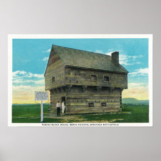 Póster Vista exterior de la Casa de bloques de periodo