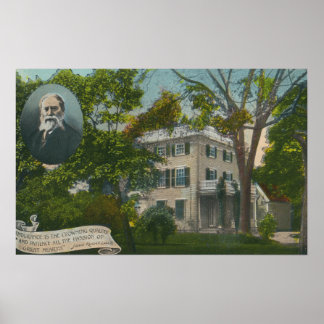 Póster Vista exterior de la casa de James Russell Lowell