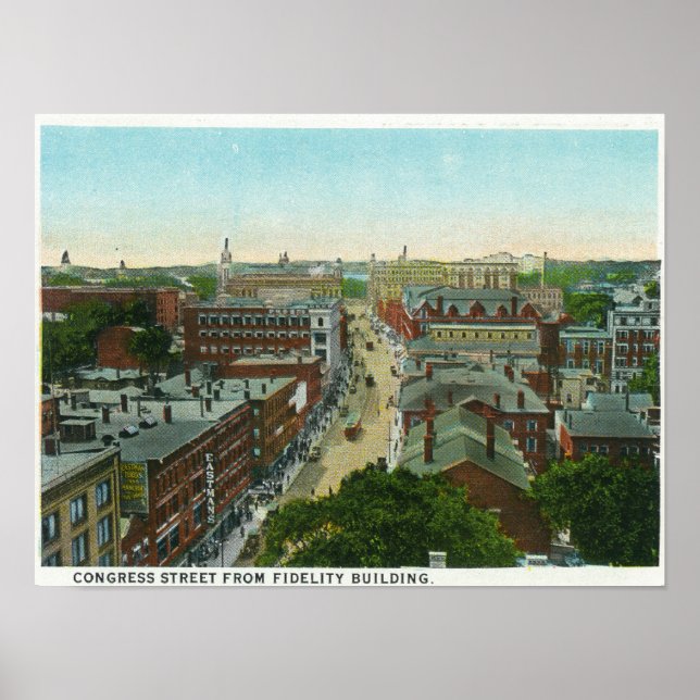 Póster Vista exterior de la casa de Longfellow (Frente)