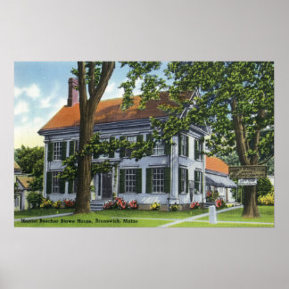 Póster Vista exterior de la casa Harriet Beecher Stowe