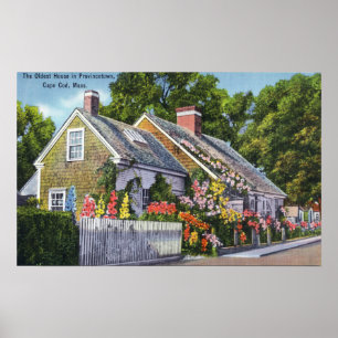 Póster Vista exterior de la casa más vieja de la ciudad