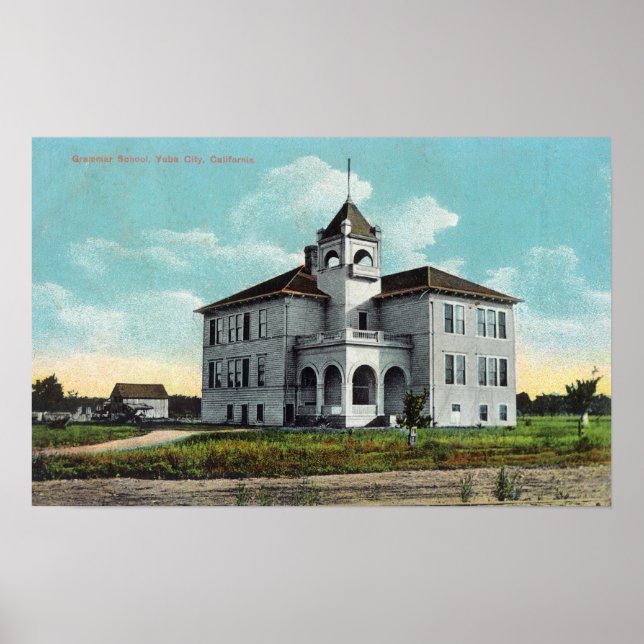 Póster Vista exterior de la escuela de gramática 2 (Frente)