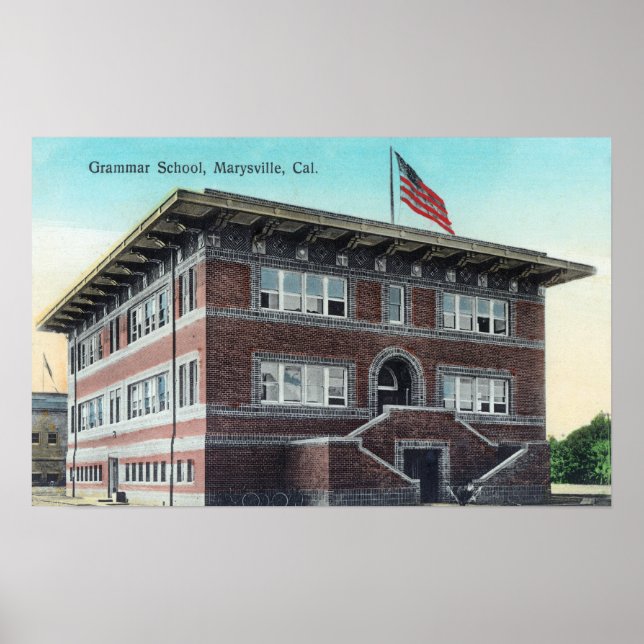 Póster Vista exterior de la escuela de gramática 3 (Frente)