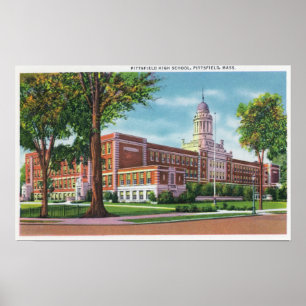 Póster Vista exterior de la escuela secundaria